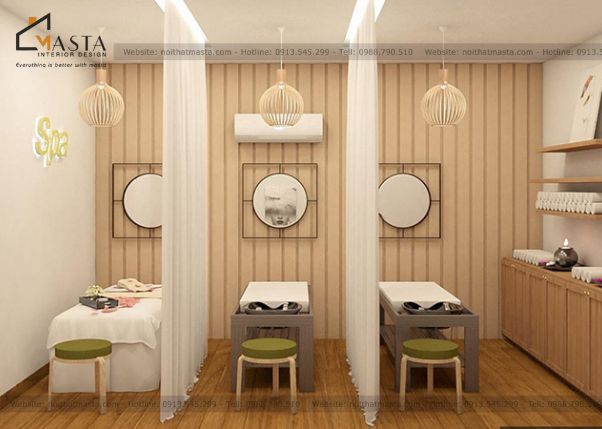 Spa trang trí với các nội thất hiện đại sẽ giúp toát lên sự sang trọng, hiện đại và tinh tế